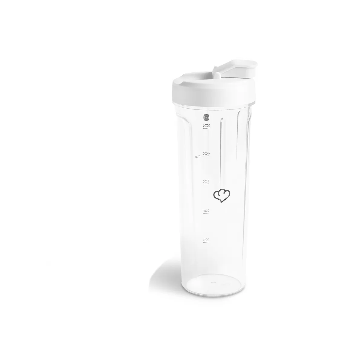 To-Go-Mixflasche inkl. Trinkdeckel f. Mixer Hanno - Weiß