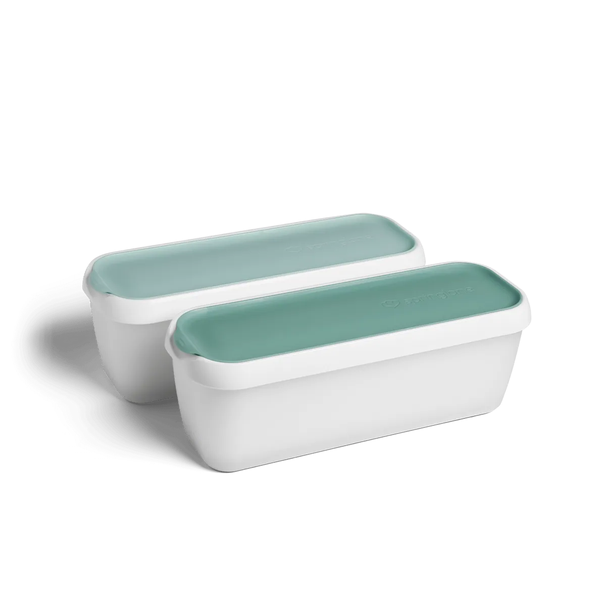 2er-Set Eisbehälter 1 L, 28 x 10 x 10 cm, BPA-frei - Mint/Weiß