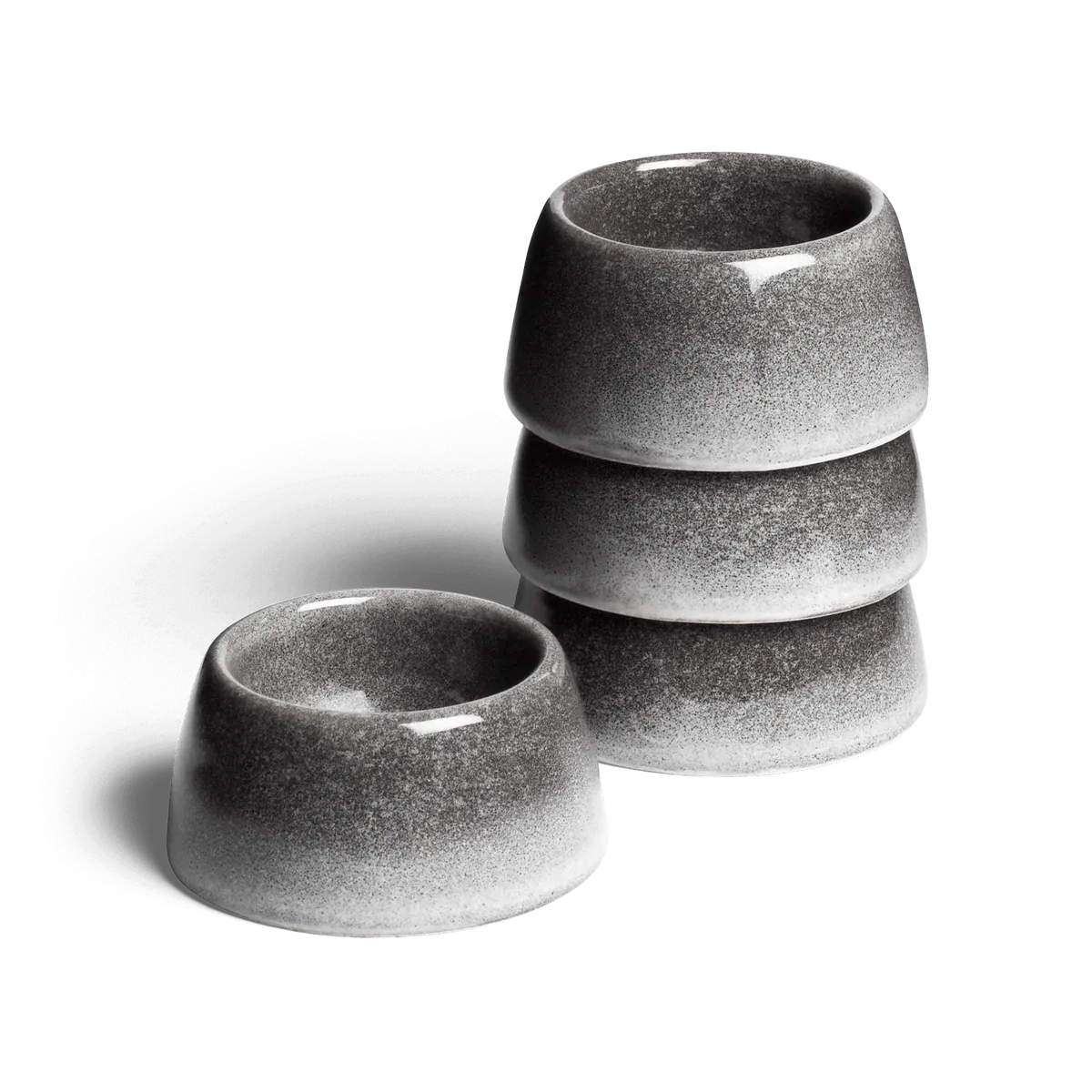 Misty Cliff Eierbecher 4er Set aus Steingut - Grau