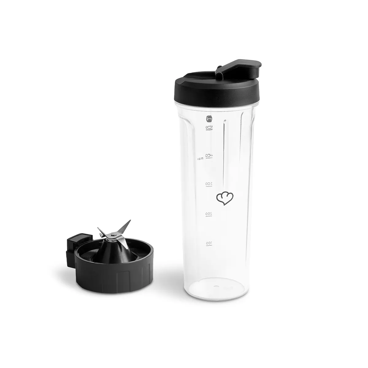 To-Go-Mixflasche inkl. Mixdeckel und Trinkdeckel f. Mixer Hanno - Anthrazit