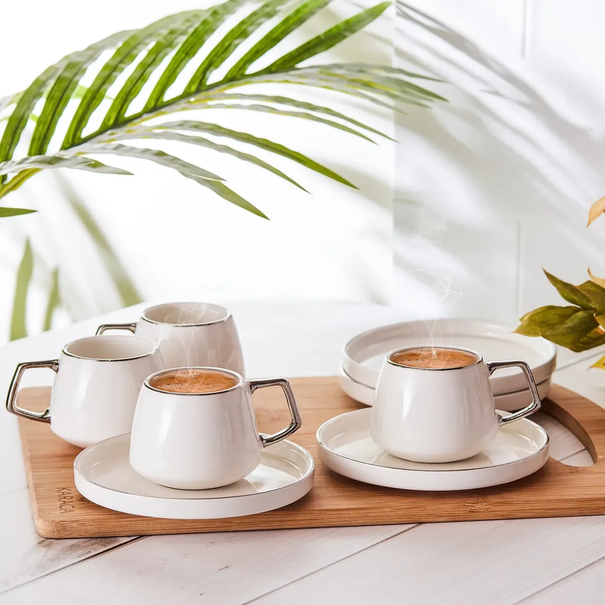 Karaca Streamline Saturn Platinum 6 Personen Kaffeetasse Set