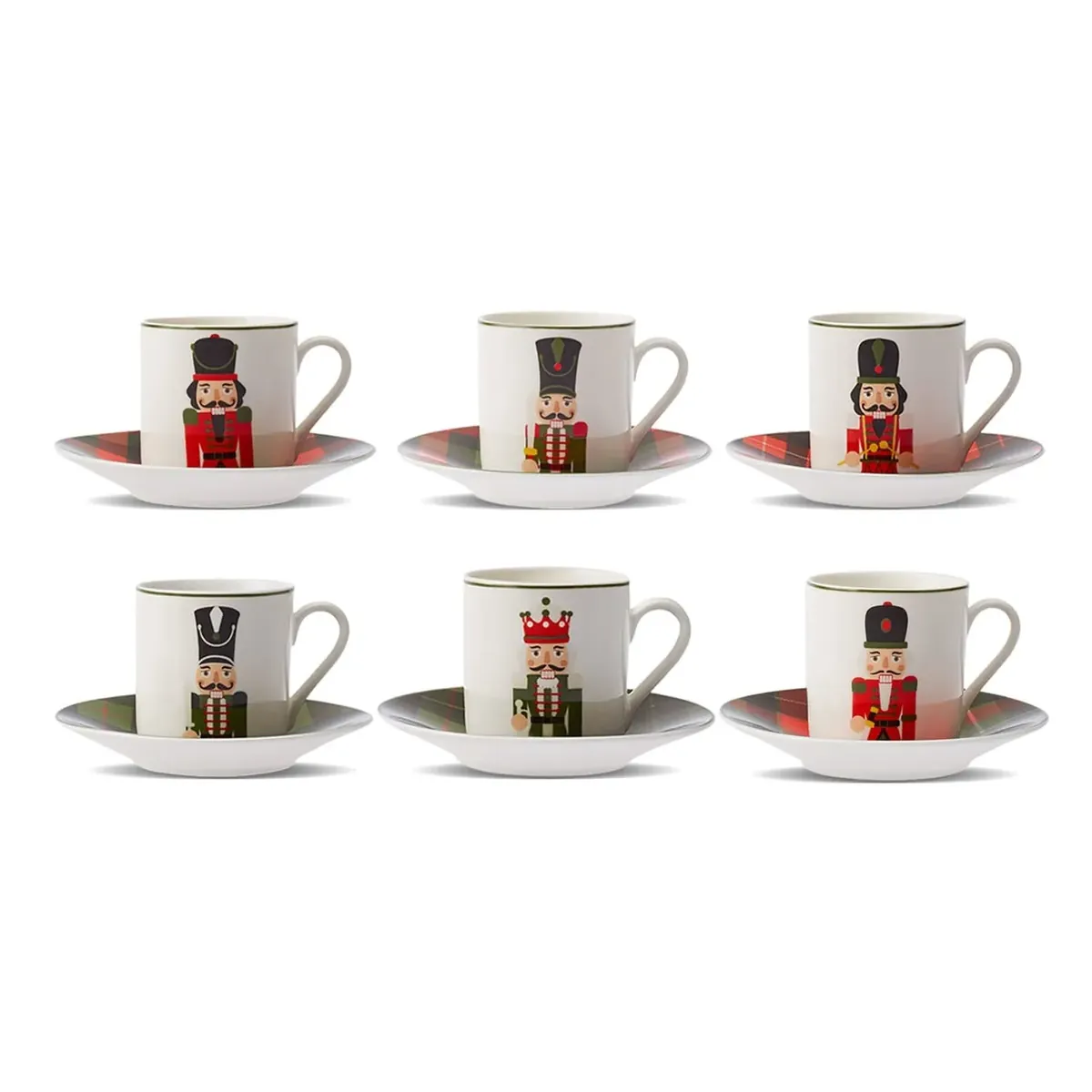 Karaca Nussknacker 80 ml Espressotassen-Set für 6 Personen