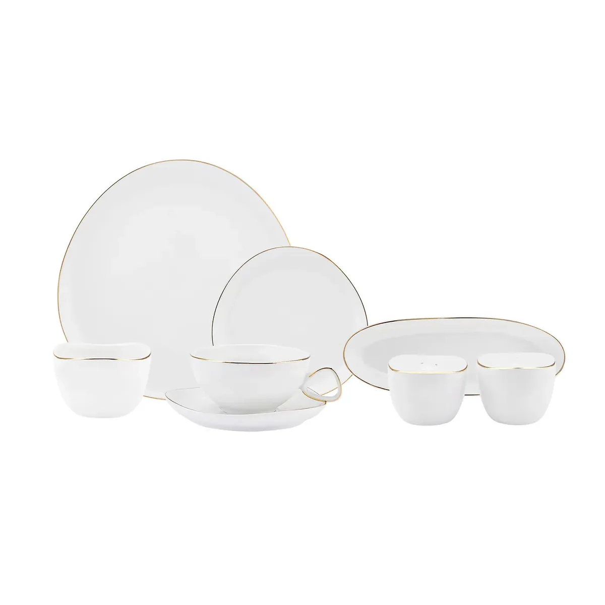 Karaca Streamline Middle Gold 28 Teile für 6 Personen Frühstücks-/Service-Set