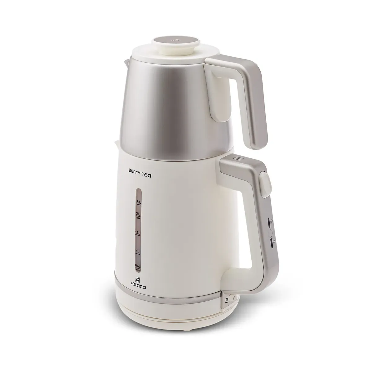 Karaca Berry Tea XL 2in1 Teekocher mit Stahleinsatz und Wasserkocher, Maulbeere, 1700W