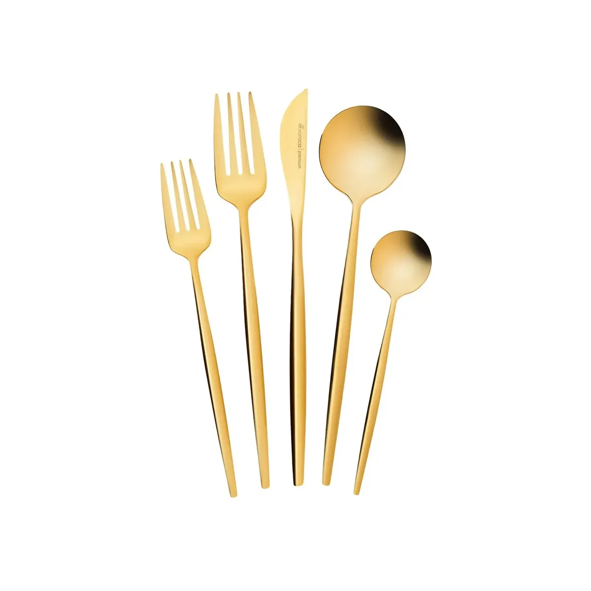 Karaca Orion Matte Gold Besteck Set 60 Teile für 12 Personen