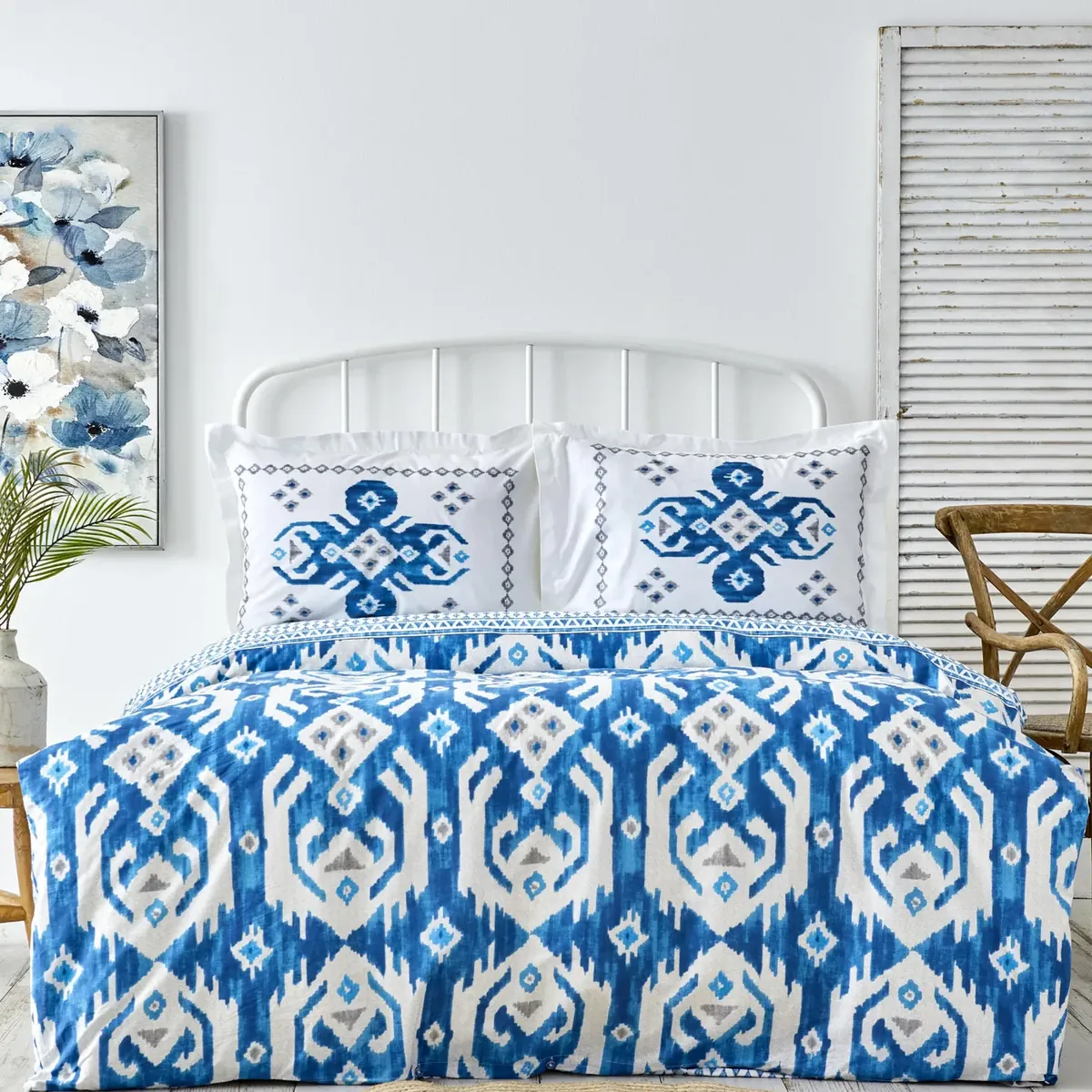 Karaca Home Neos Blau 100% Baumwolle Einzelbettdecke Set