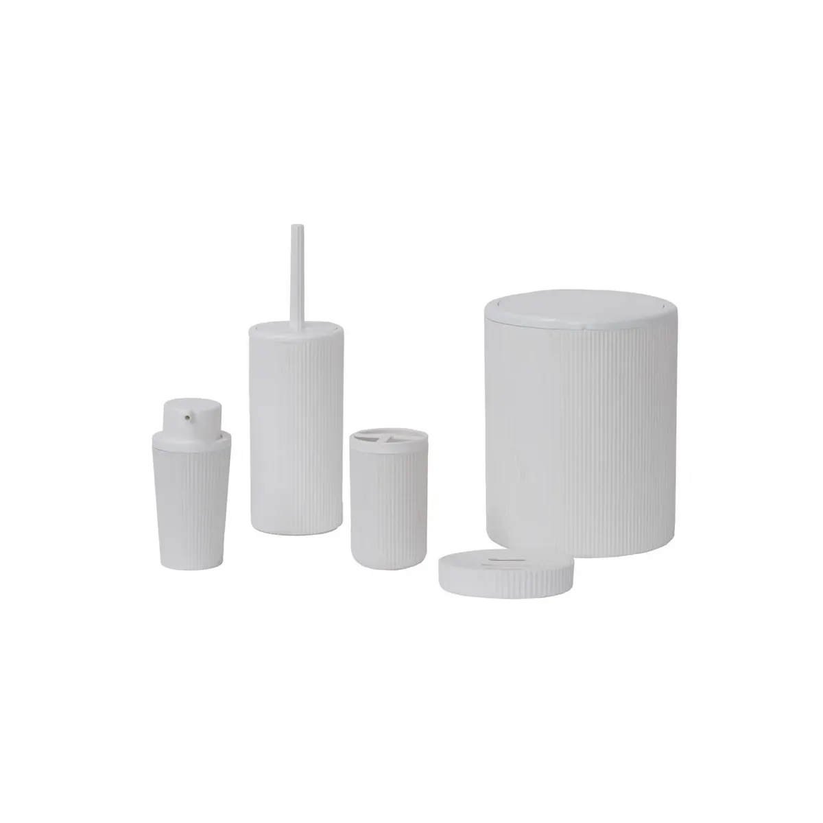Karaca Home Marcello 5 teiliges Badezimmer-Zubehör-Set Weiß