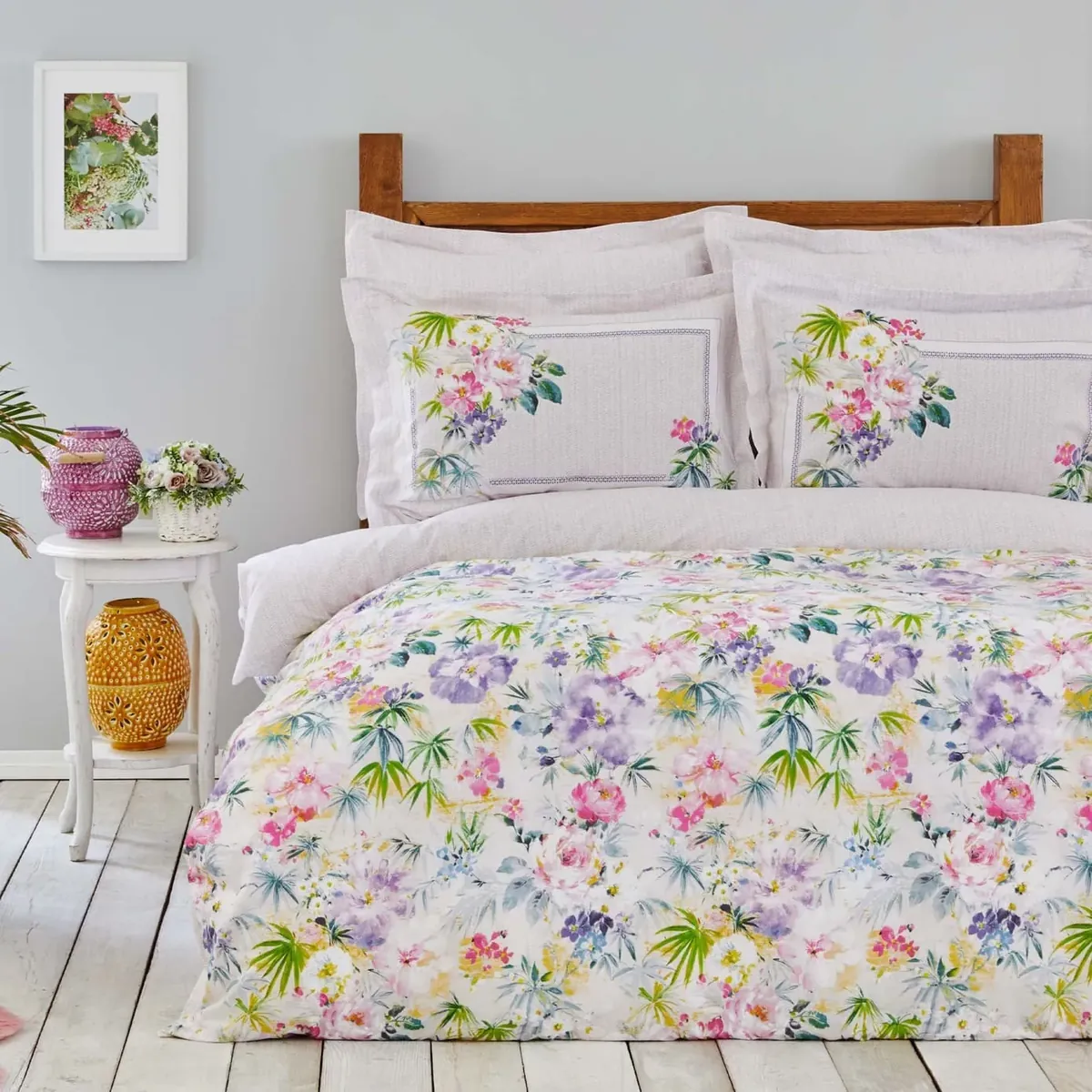 Karaca Home Vanty Lila Doppel Bettbezug Set, 100% Baumwolle