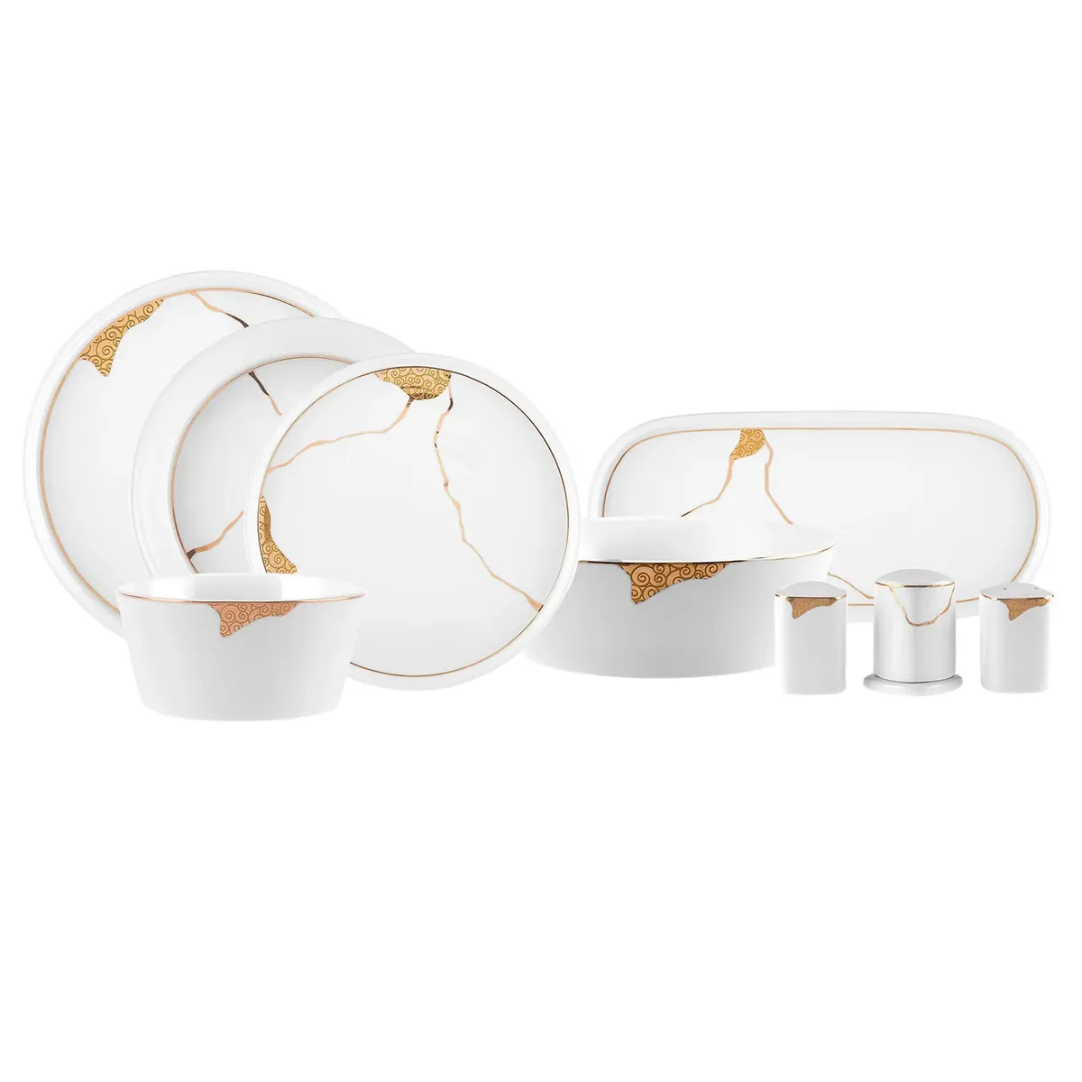 Karaca Streamline Quora New Generation Bone Geschirr Set 59 Teile für 12 Personen