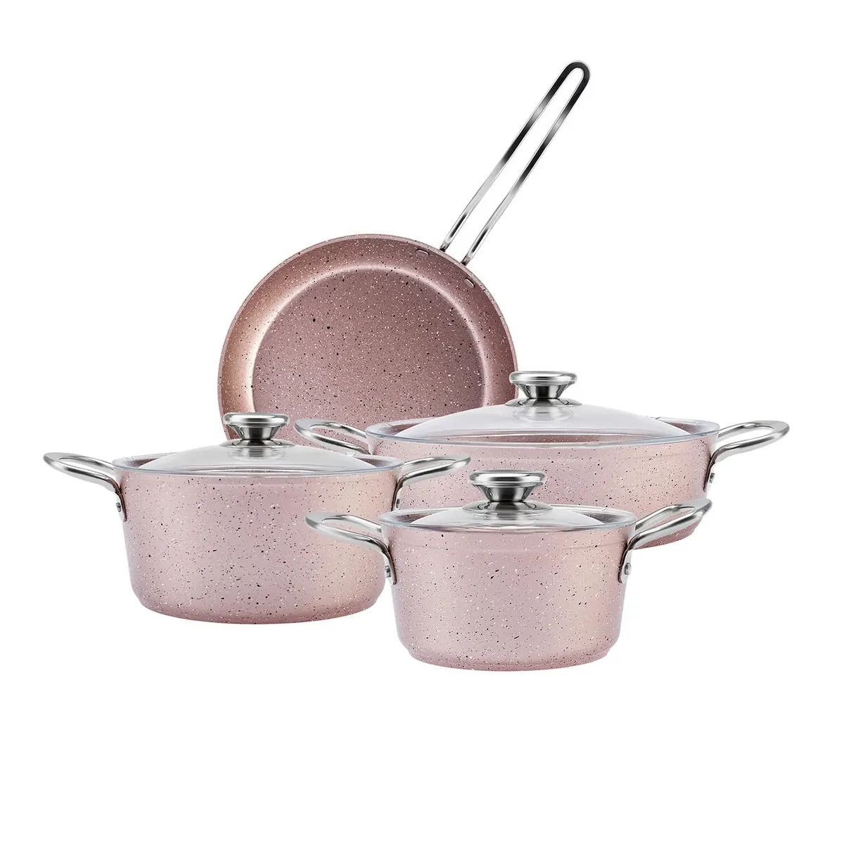 Karaca Ivy Biogranit 7-teiliges Kochgeschirr-Set Rose