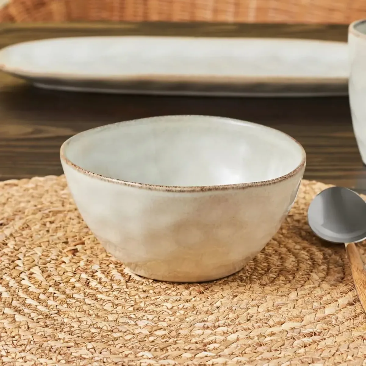 Karaca Aria Reactive Glaze Suppenschale, 15,5 cm, Beige