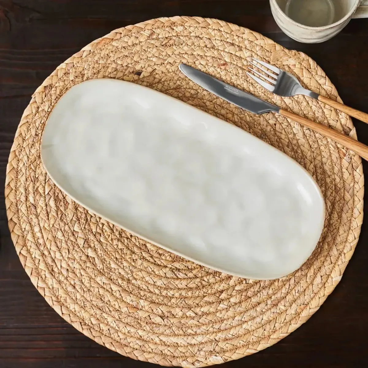 Karaca Aria Reactive Glaze Servierplatte, 31 cm, Beige