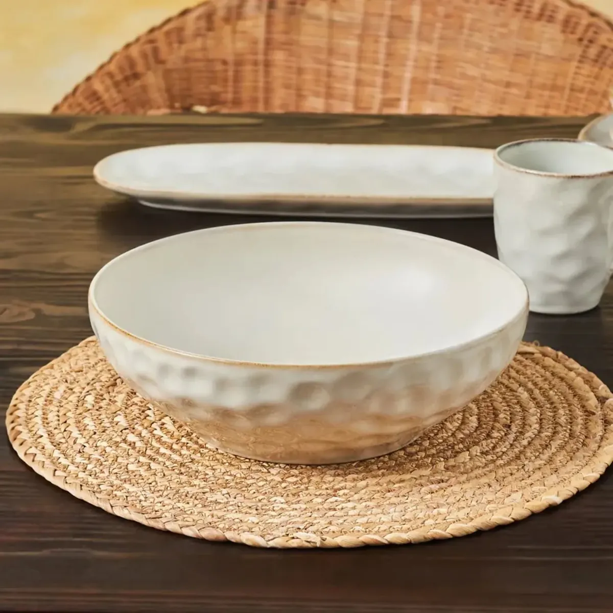 Karaca Aria Reactive Glaze Große Schüssel, 27cm, Beige