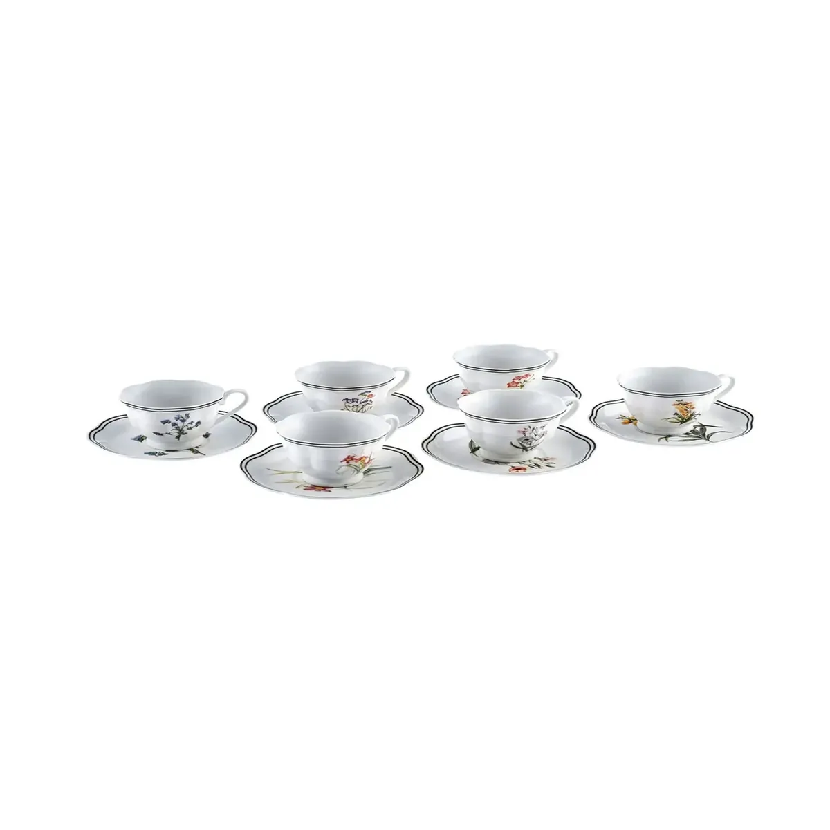 Karaca Little Garden Kaffeetassen Set, 6 Personen, 80 ml