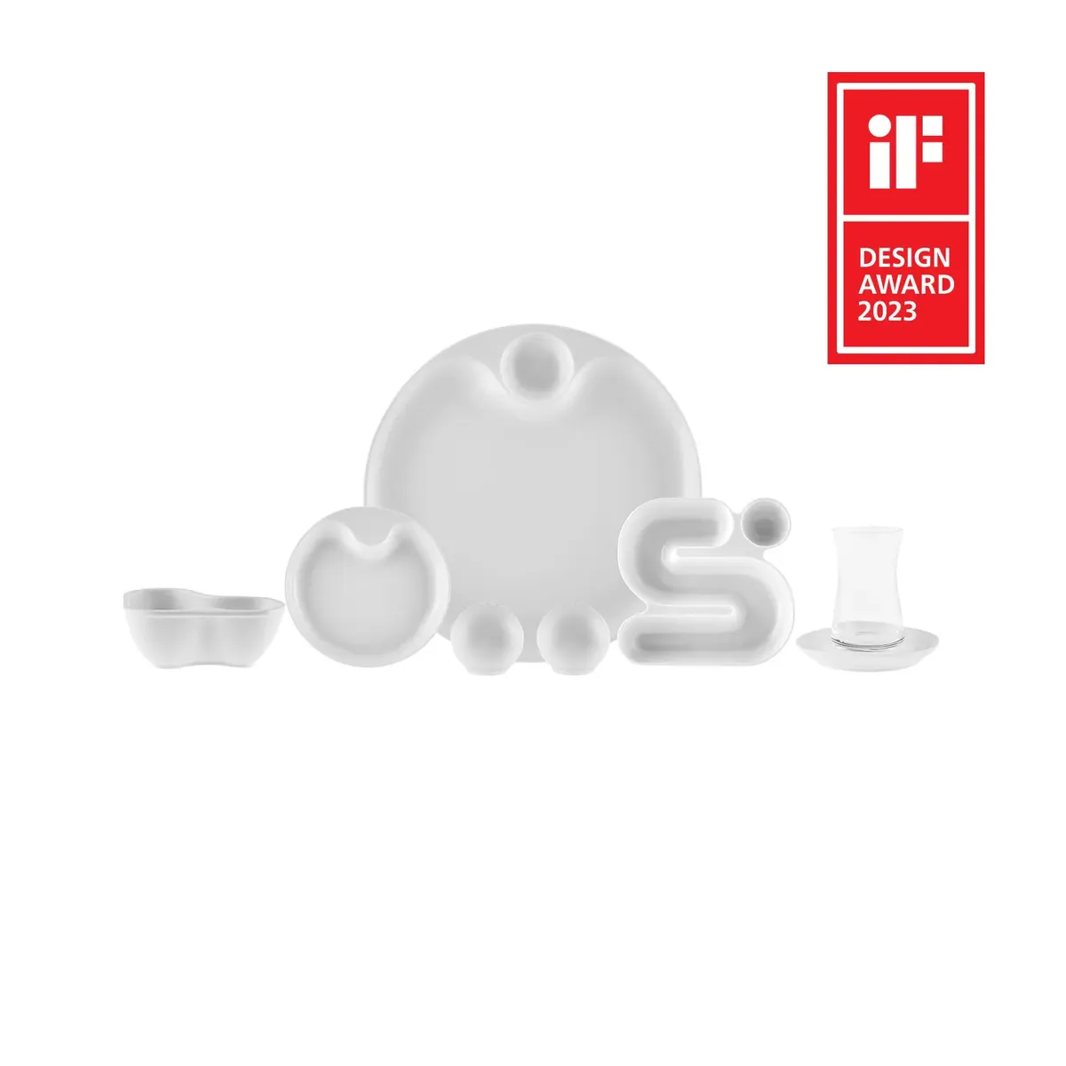 Karaca Streamline Salsa Fine Bone 6 Personen Frühstücksset und Servierschalen, 26 Teilig