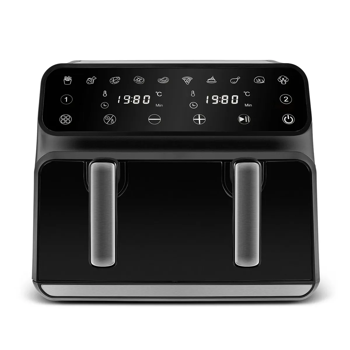 Karaca Multifry XXXL 9 Liter Airfryer Mit Einer Kammer, Trennwand und Glasfenster