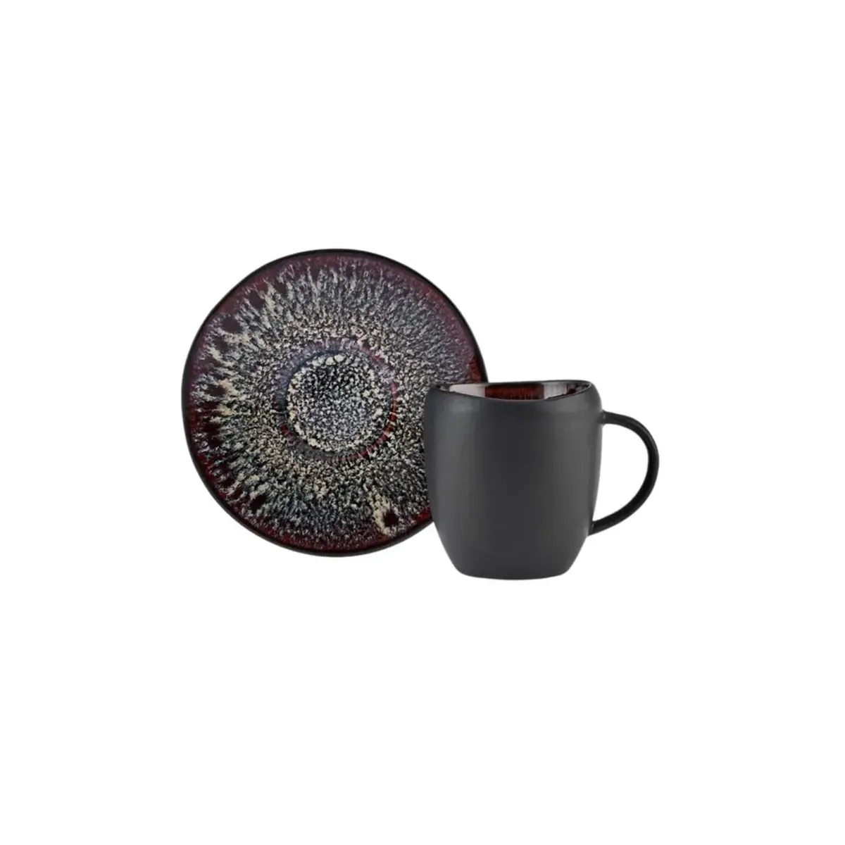 Karaca Red Carpet Collection Galactic Schwarz Kaffeetasse Set 2 Personen 100 ml