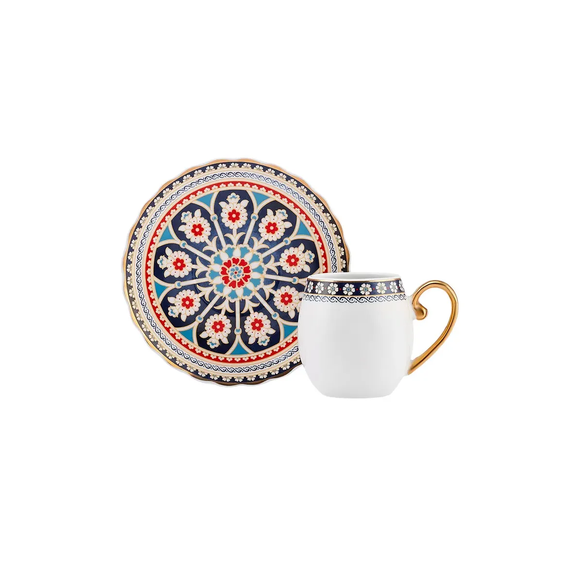 Karaca Willow Kaffeetassenset, 6 Personen, 90 ml