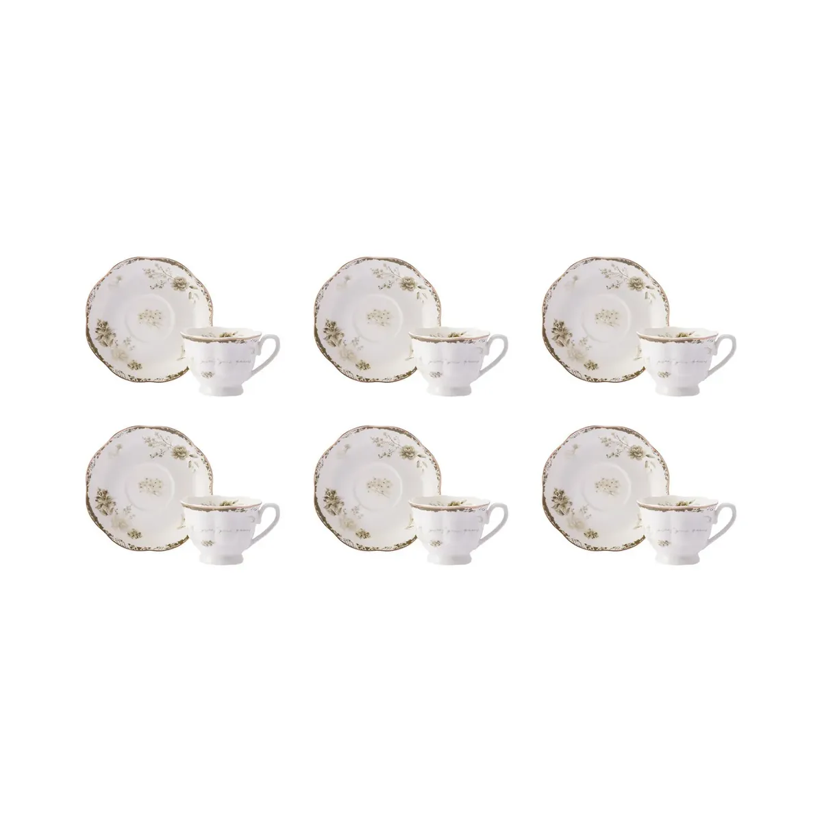Karaca Antika 6 Personen Kaffeetassen-Set, 80 ml