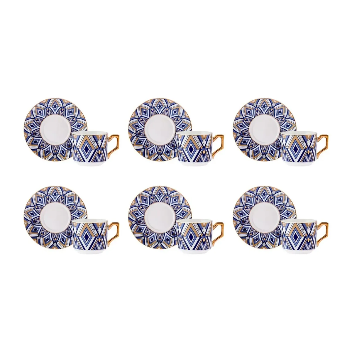 Karaca Bergama 6 Personen Kaffeetassen-Set, 100 ml