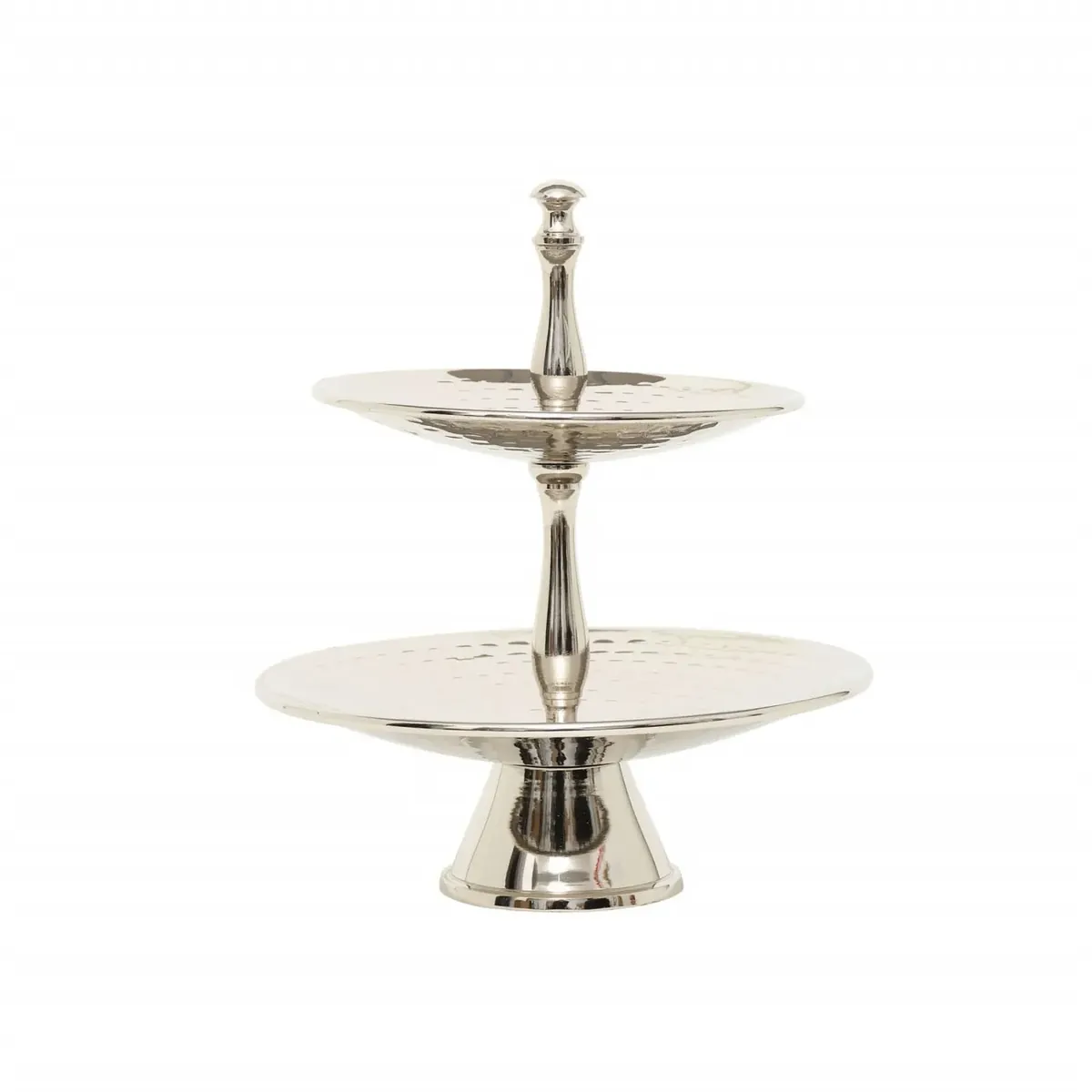 Karaca Home Maroccan Serviergestell, zweischichtig, silber, 25x30 cm