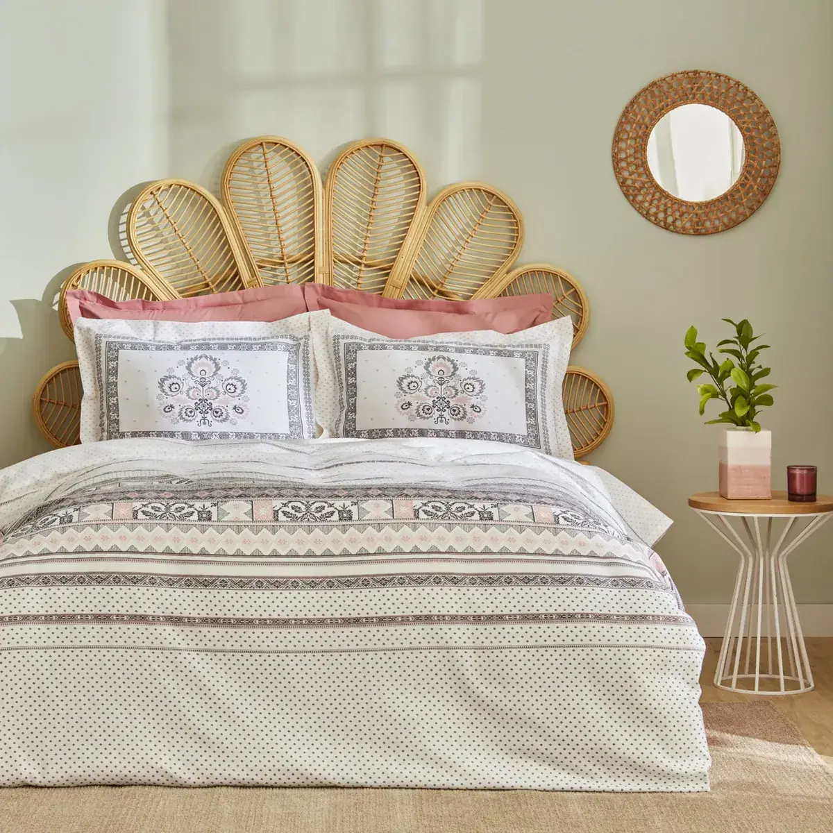 Karaca Home Efren Doppel Pique Set, 100% Baumwolle, Grau