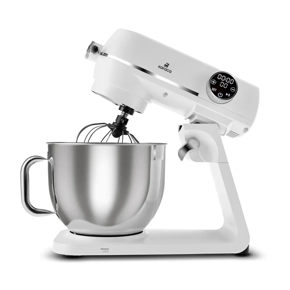 Karaca Multichef Artisan Digitale Anzeige 7 Liter Gusseisen Standmixer Perlweiß 1800W