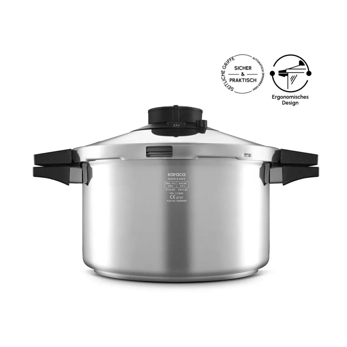 Karaca Quick and Safe Schnellkochtopf, 7 Liter