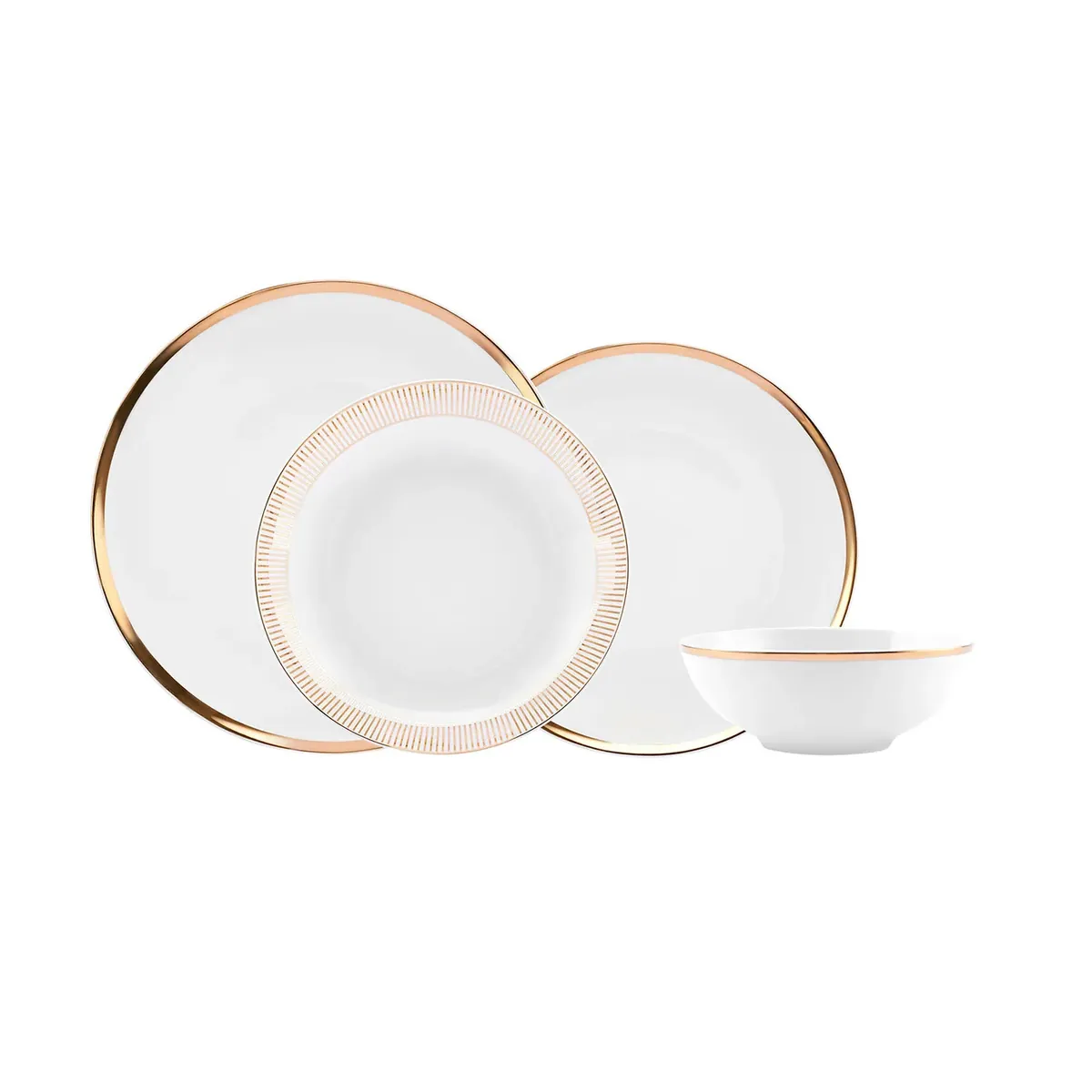 Karaca Gold Line 6 Personen Geschirrset, 24 Teilig, Porzellan