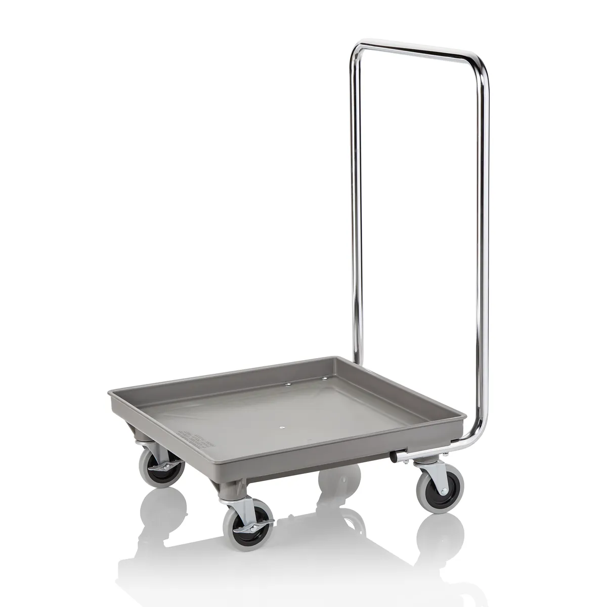 Transportwagen mit Griff, 53 x 53 x 90 cm, Polypropylen, Stahl