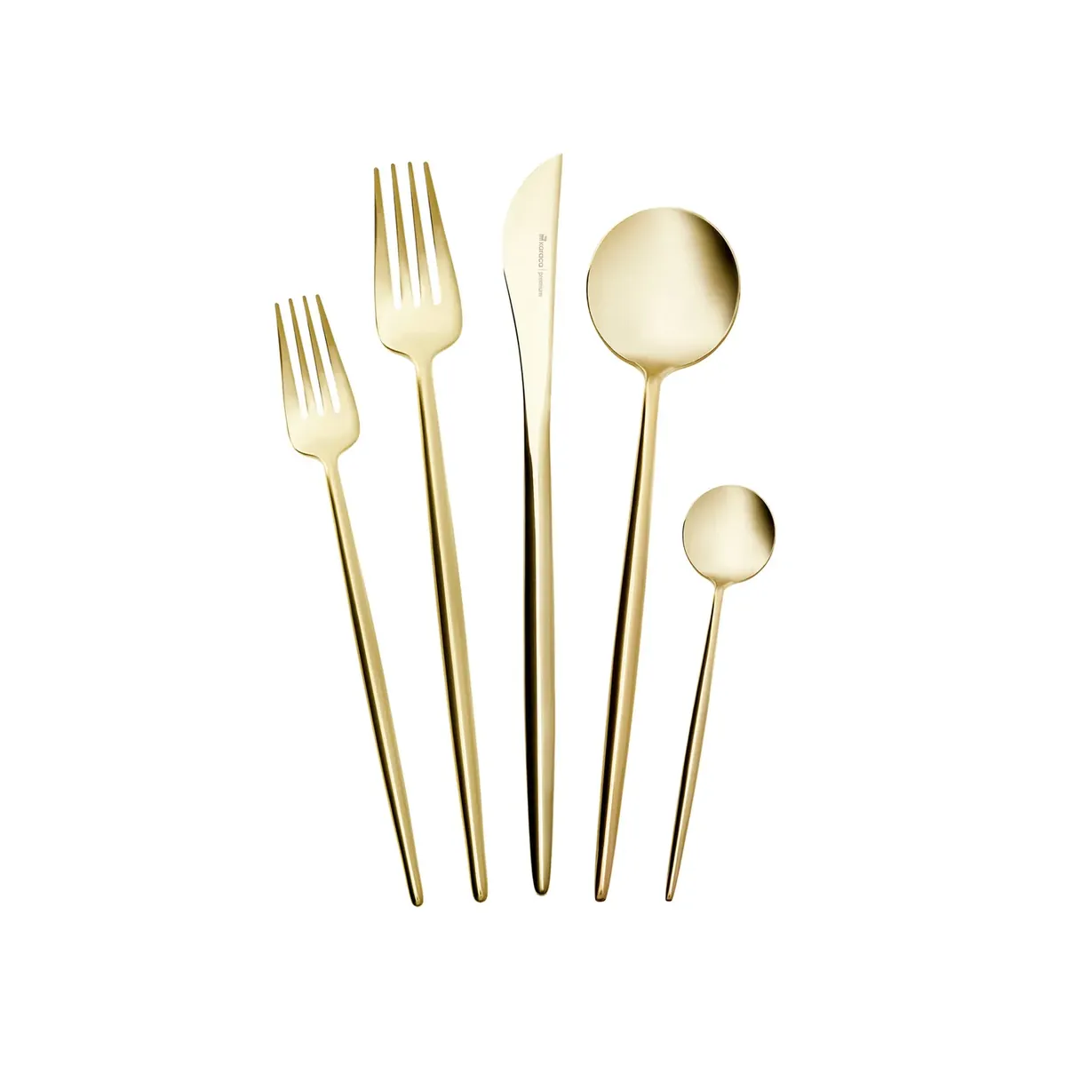 Karaca Jupiter Matte 6 Personen Besteck Set Champagner Gold, 30 Teilig