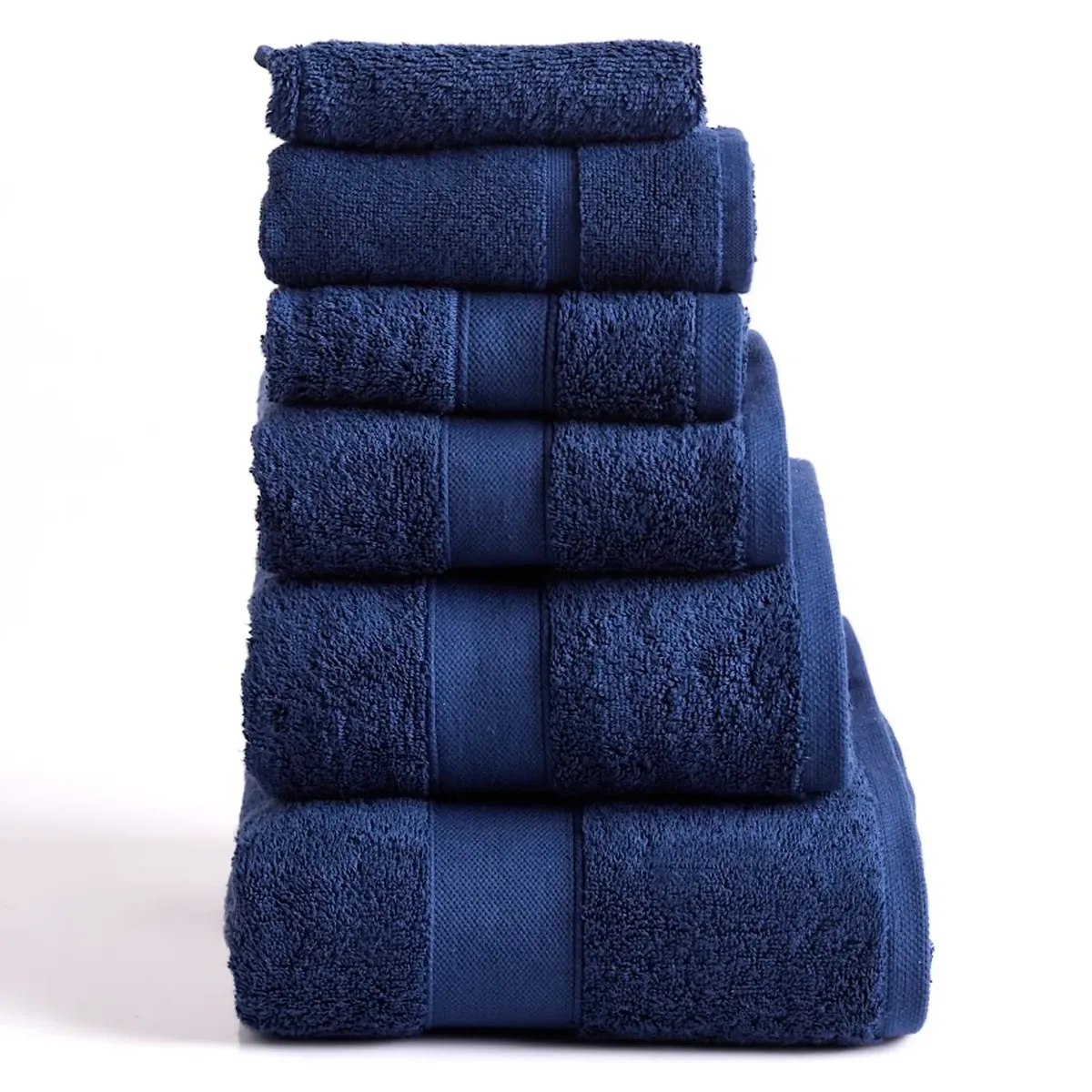 Karaca Joey Navy Handtuch-Set aus Egyptian Baumwolle