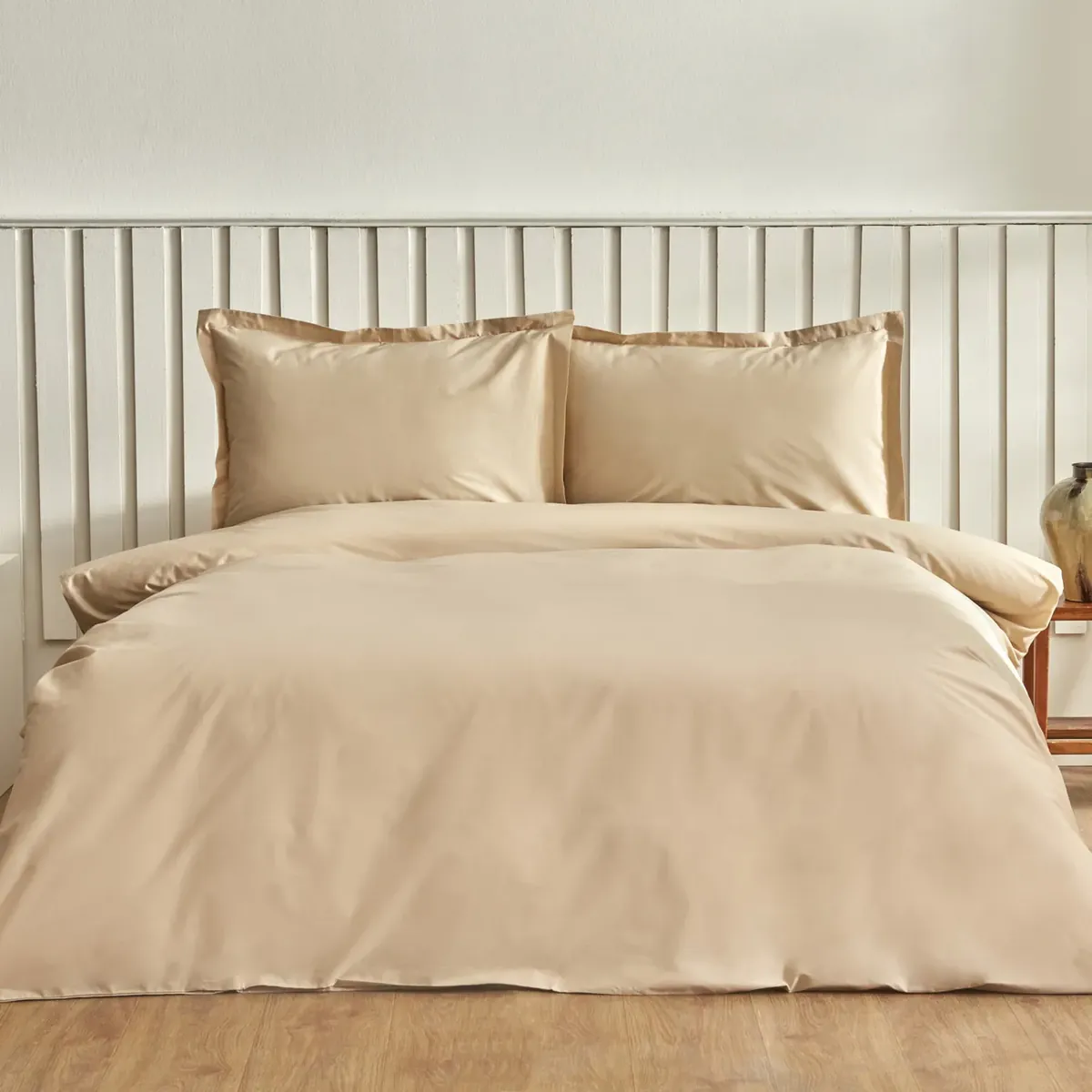 Karaca Home Cool Touch Stripe Doppelbettbezug Beige