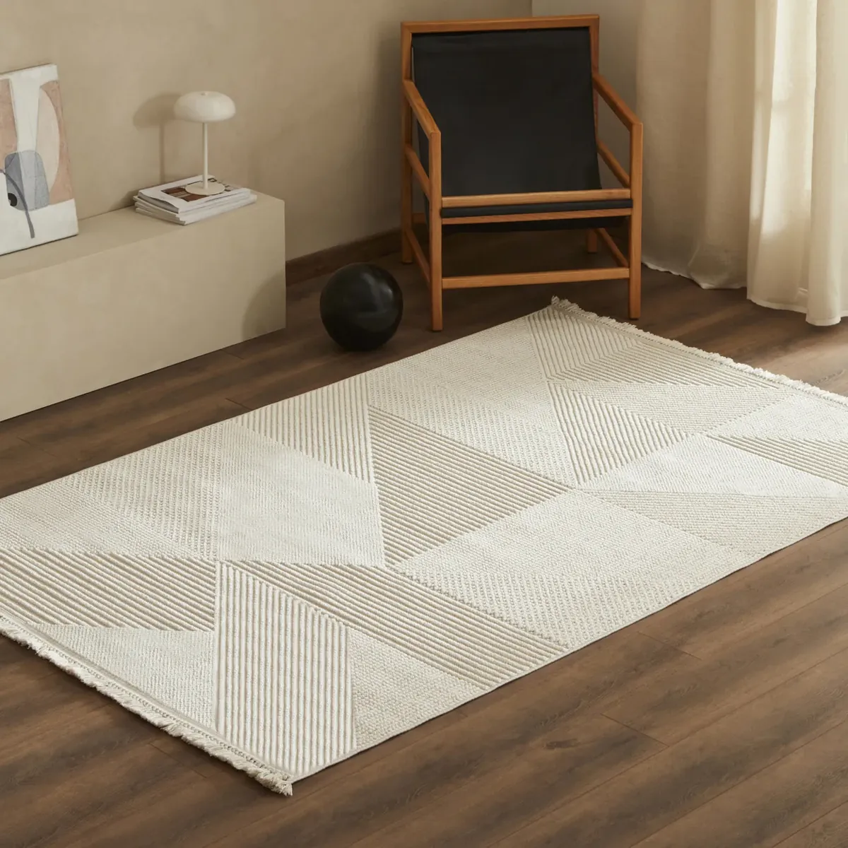 Kaşmir Halı 7/24 İskandinav Clara, Weiß, 80x150 cm