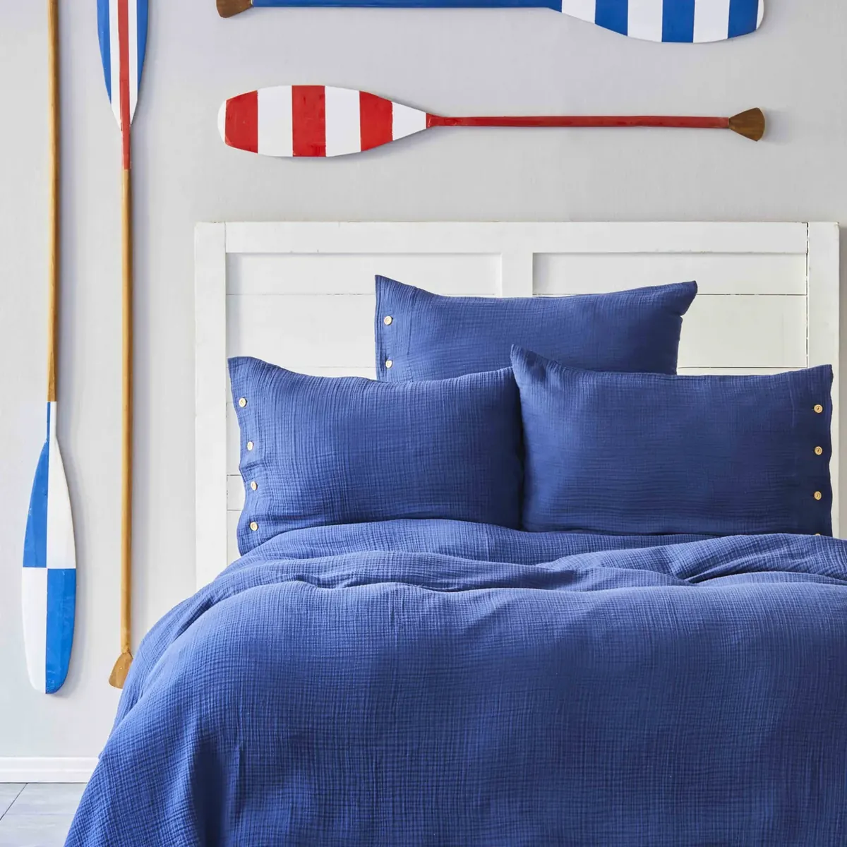 Nautica Home Pruva Marineblau Doppelseitige Tagesdecke Set