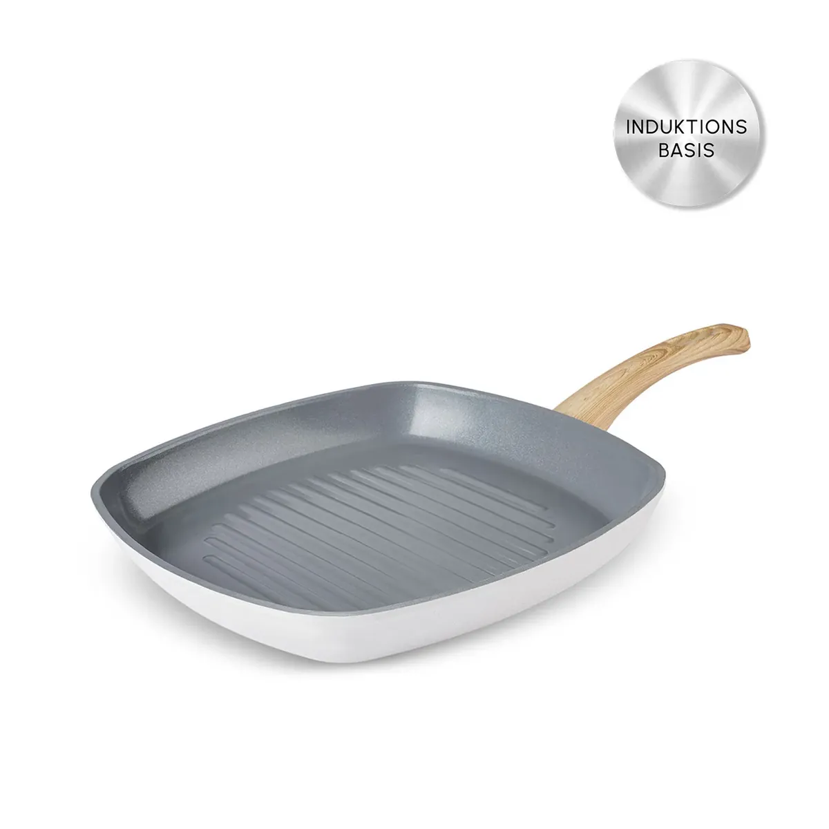 Karaca Swiss Crystal 28 cm Induktions Grillpfanne, Creamy