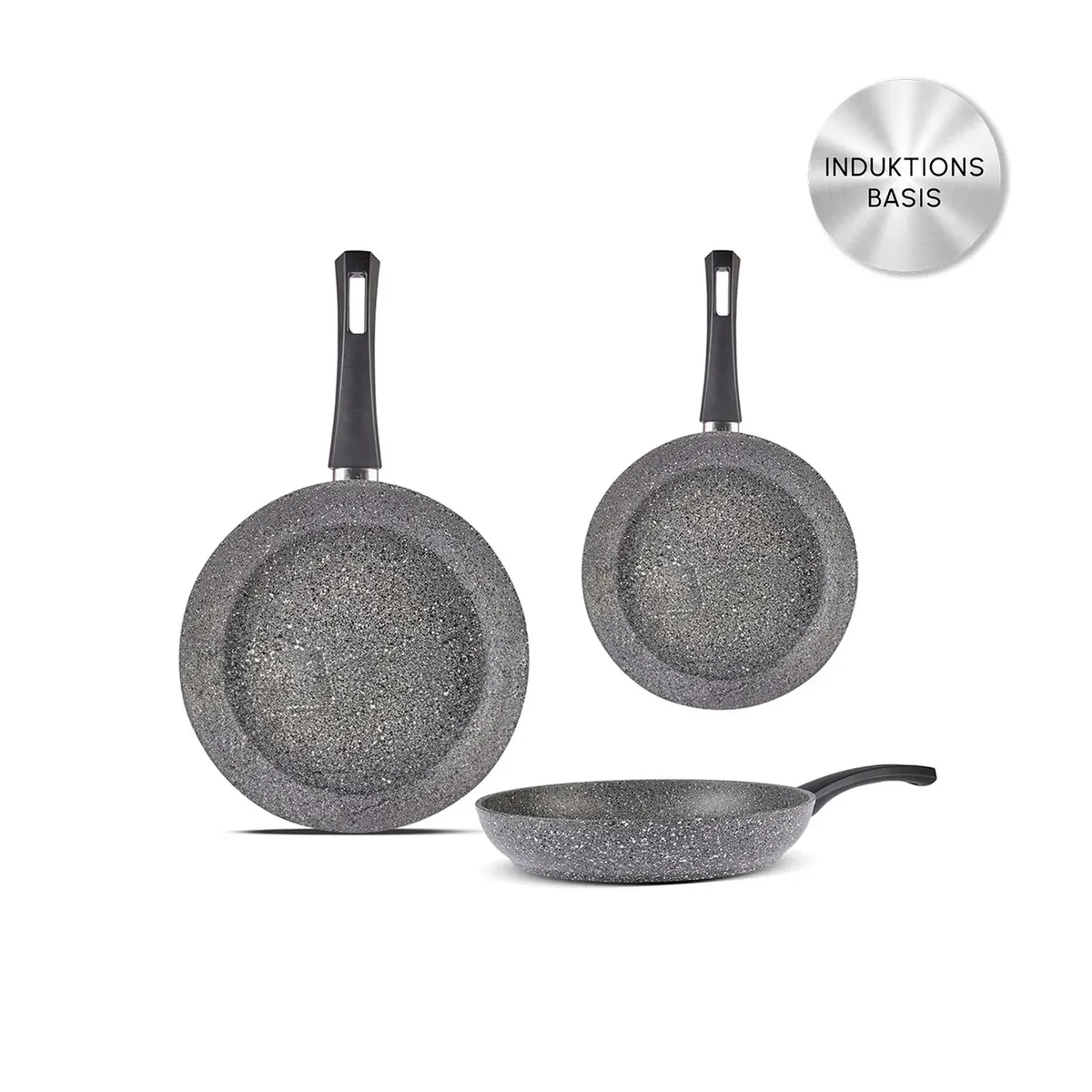 Karaca Gris Induktion Biogranit Pfannenset, 3 Teilig