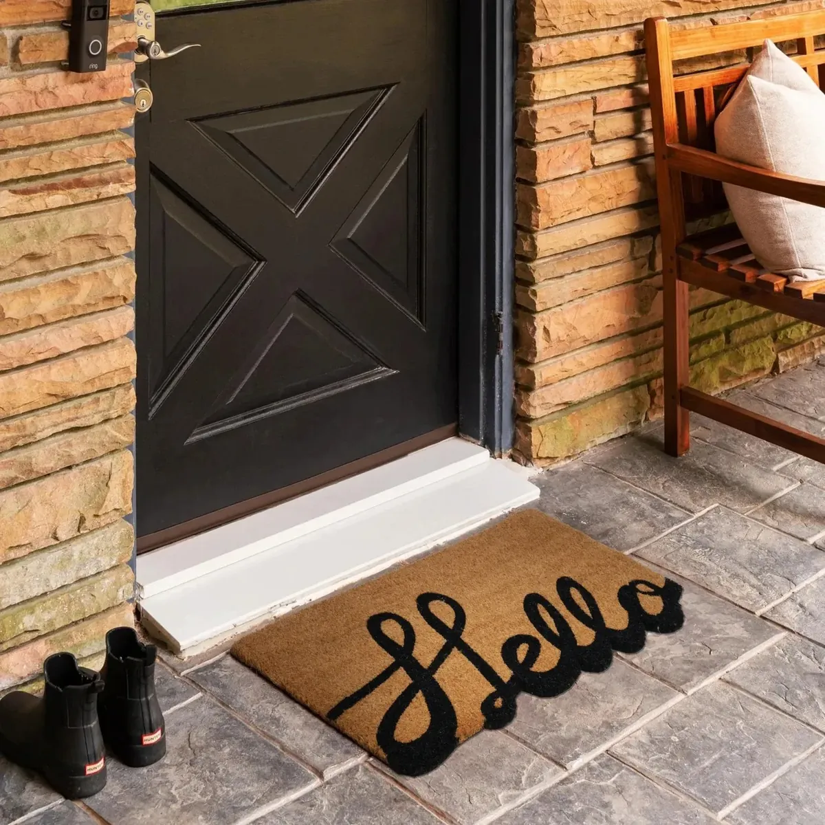 Kaschmir Teppich Form Hello Coco Fußmatte 45x75 cm