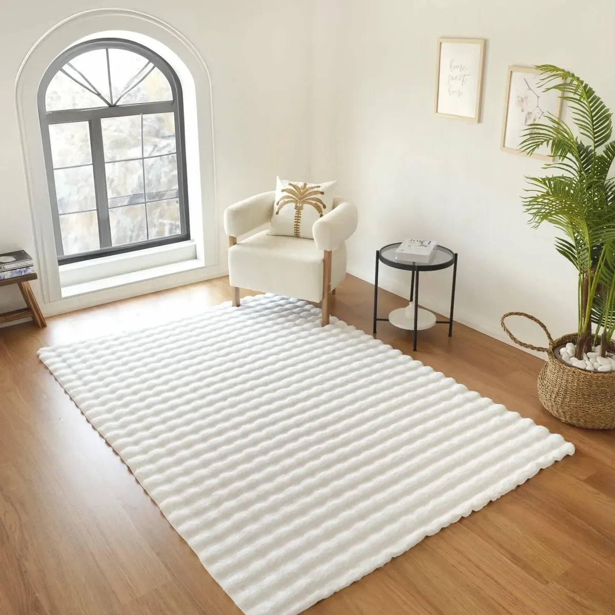 Kaschmir Teppich 7/24 Cosy Premium Bubble Weiß 100x150 cm