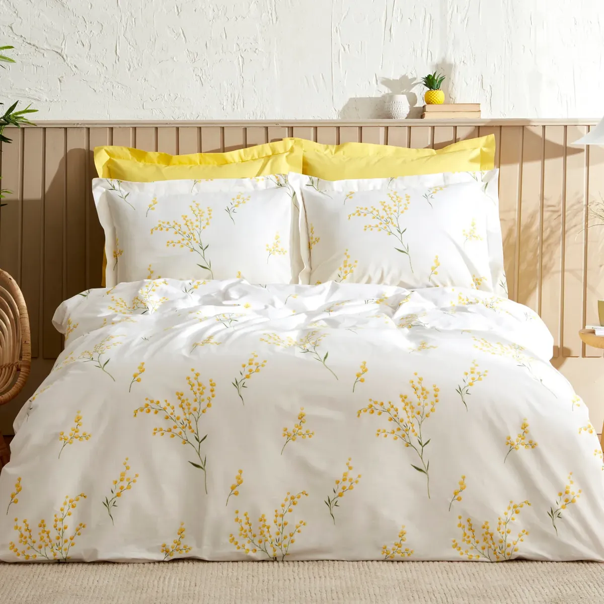 Karaca Home Loretta 100% Baumwolle Einzelbett Bettwäsche Set, Gelb