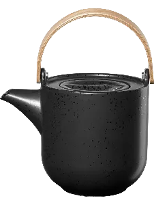ASA Teekanne mit Holzgriff, kuro, 1 Liter, schwarz