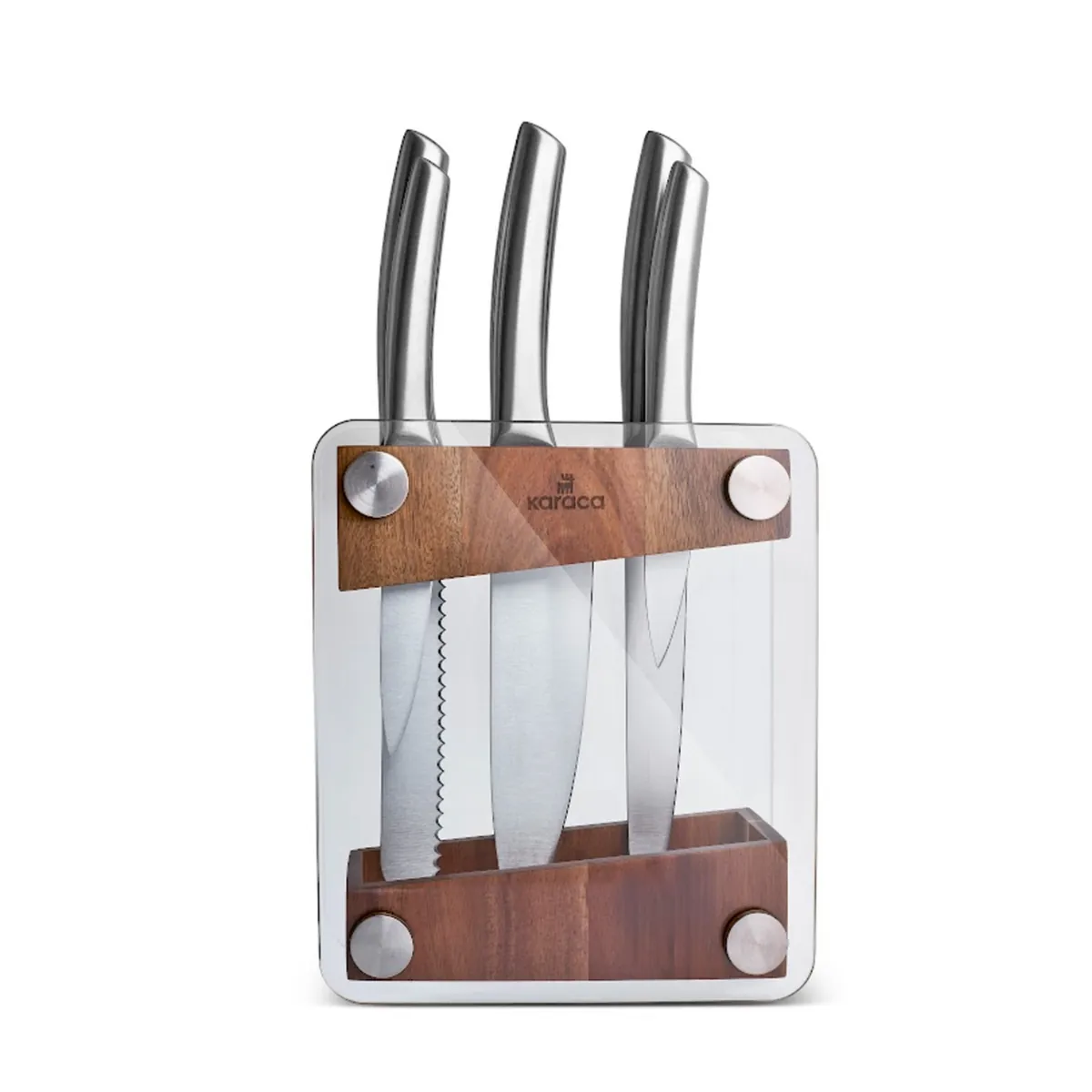 Karaca Venüs 6-teiliges Messer-Set im Glassblock