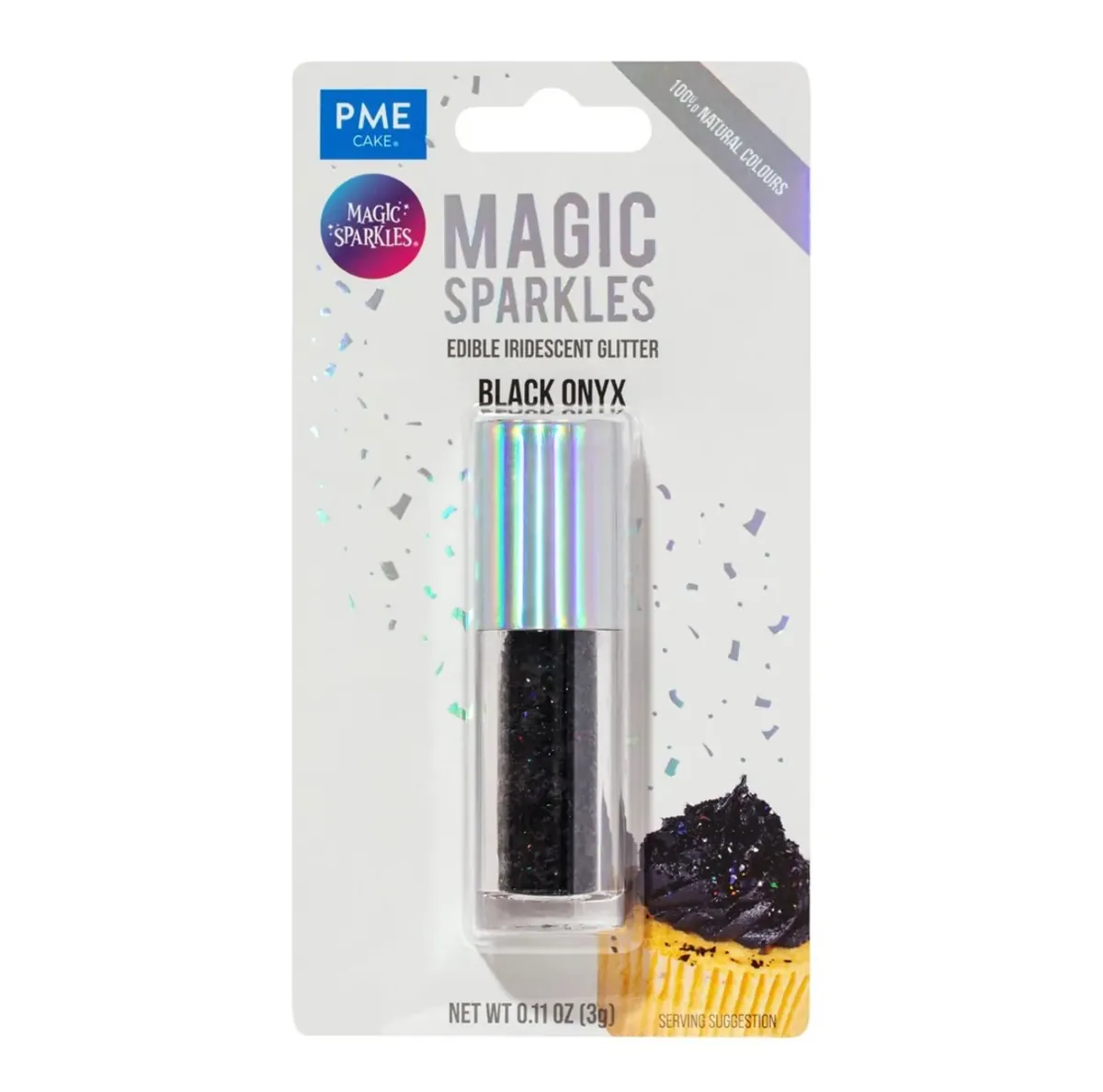 Magic Sparkles essbare irisierende Glitter Flakes / Black Onyx 3 g