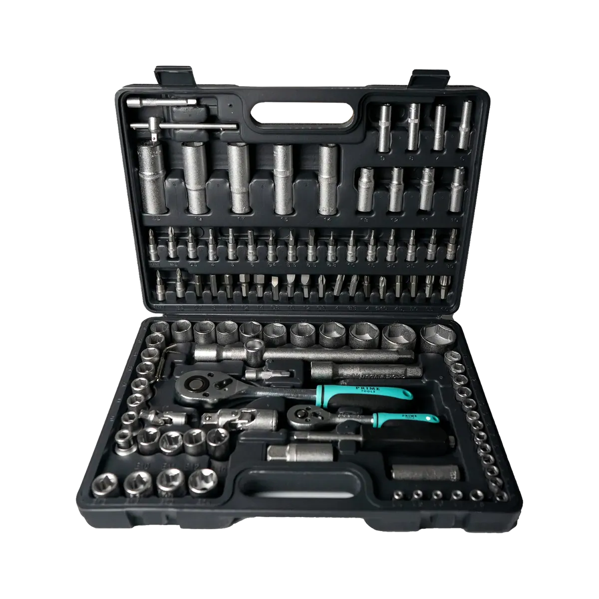 Werkzeugkoffer 108 Teile Prime Tools Steckschlüsselsatz & Knarrenkasten