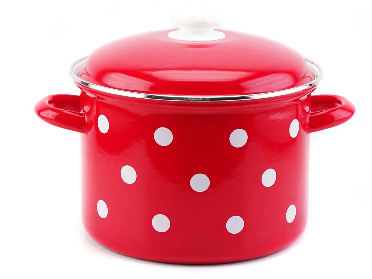 BELIS Stahl-Emaille Gemüsetopf DOTS 24 cm 8 Liter