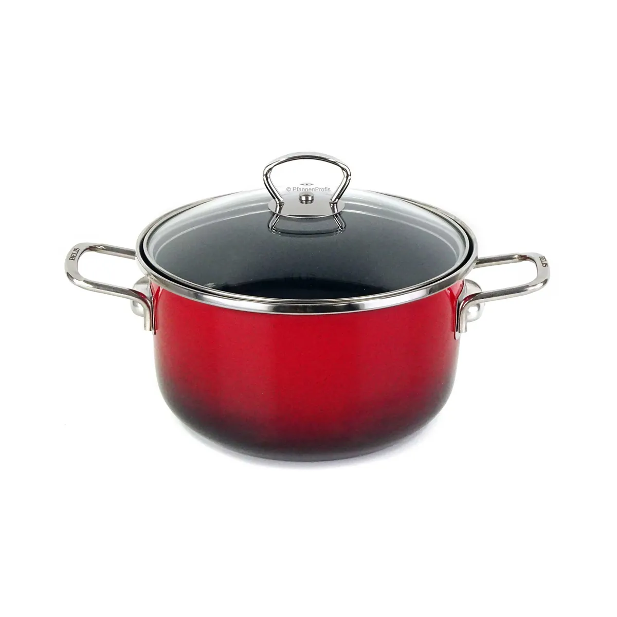 BELIS Stahl-Emaille Kochtopf PREMIUM 20 cm ROT