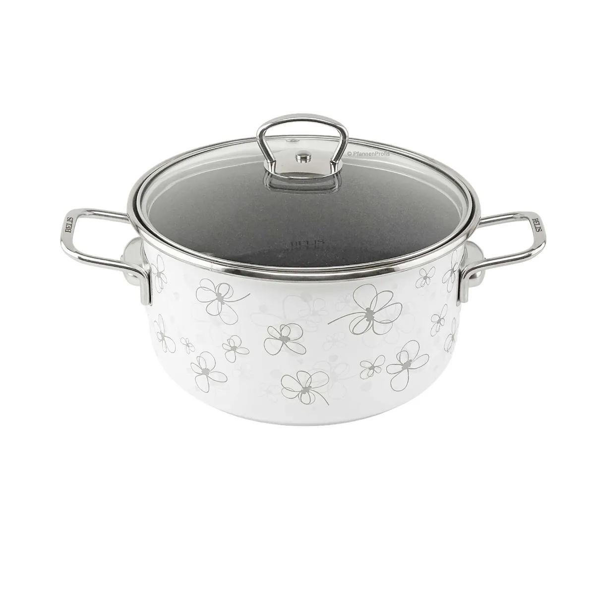 BELIS Stahl-Emaille Kochtopf PREMIUM 20 cm WEISS