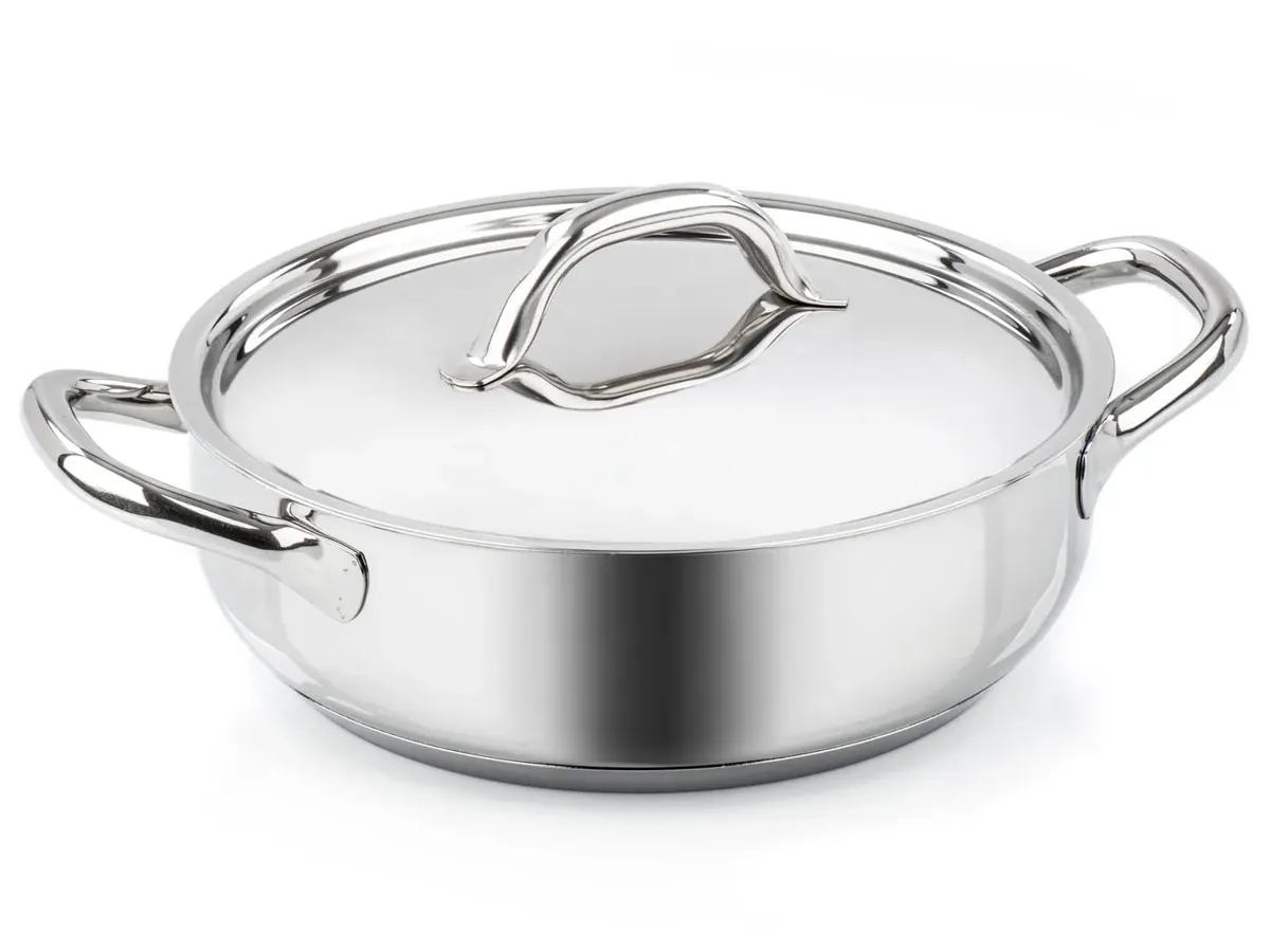 BARAZZONI Schmorkasserolle CHEF LINE Edelstahl 28 cm mit Deckel 4,5 L