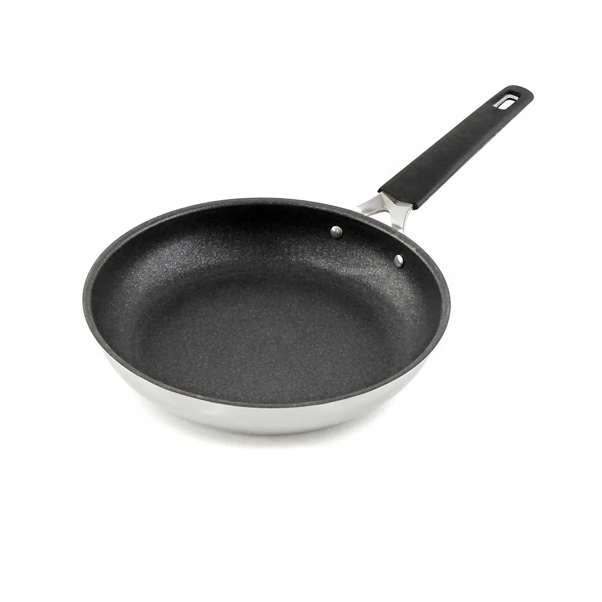 BARAZZONI Edelstahlpfanne 33-CARATI Titan Diamant antihaftbeschichtet 24 cm mit Silikongriff