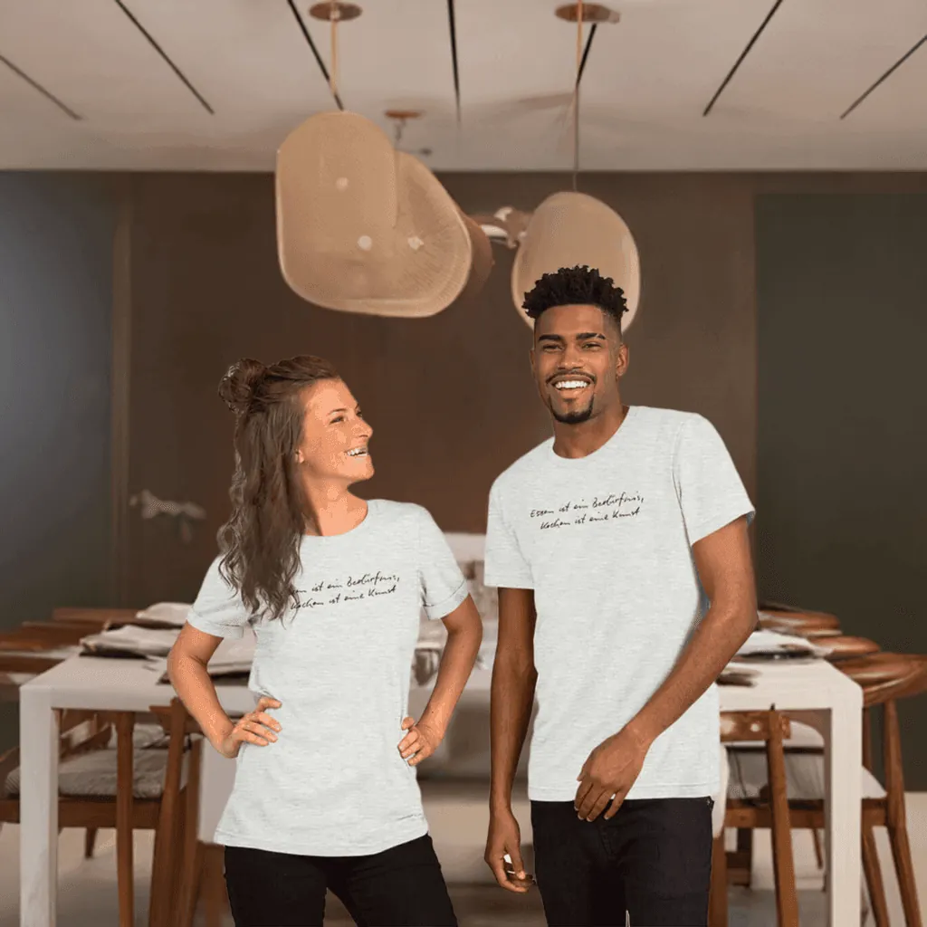 T-Shirt bedruckt - Baumwolle | Kochen ist eine Kunst (in zwei Farben)